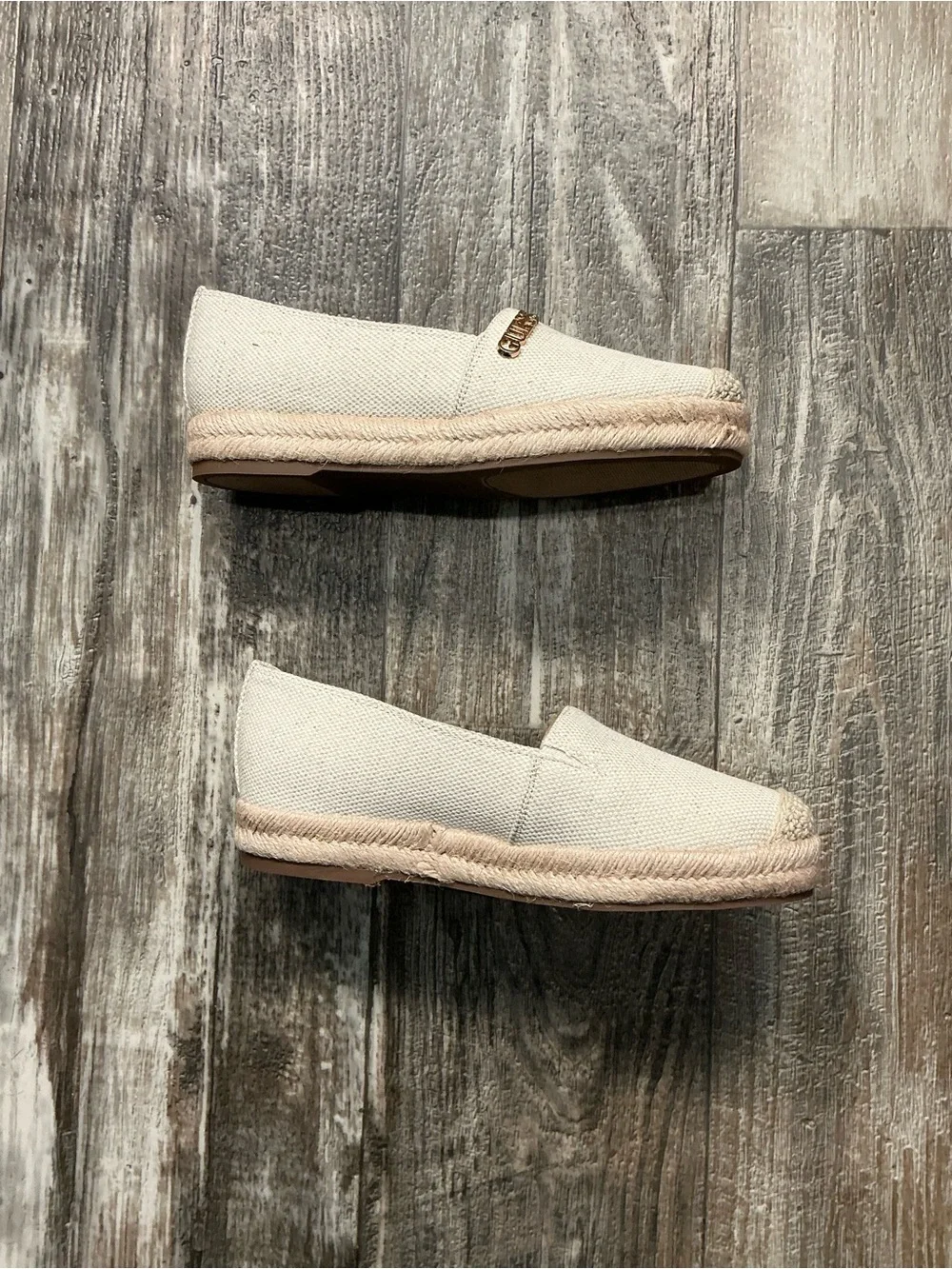 GUESS Women's Cream Espadrille Loafer Size 5